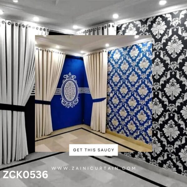 Shine Blue with Bold Stamp Curtain Blind