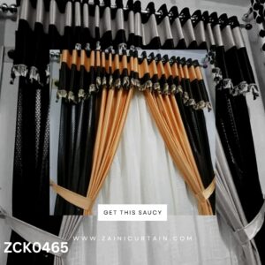 Golden and Black Curtain & Blind Set