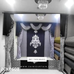 Black Silver Theme with Jhoomer Style  Curtain Blind