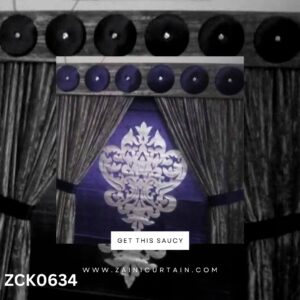 Blue Plates Header Large Bunch Curtains and Blind Set