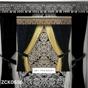 Jafferi Header with Double shades Theme curtains
