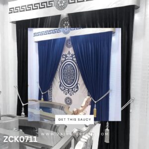 Blue with Skin theme double line bunch Curtain Blind