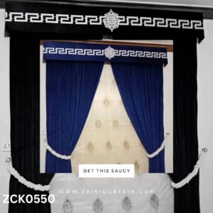 Pure Blue Theme Curtain Blind