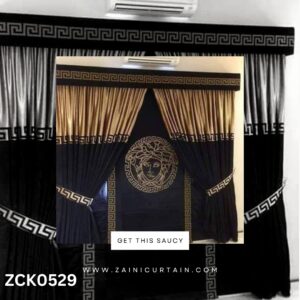 Half Golden Half Black Theme Curtain Blind