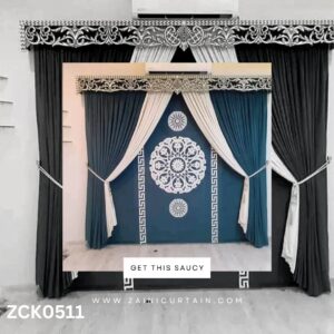 Seagreen Theme with round bunch Curtain Blind