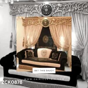 Stylish Golden Header wit Round stamp Curtain Blind