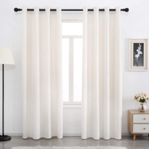 Off White Plain Cotton Curtain