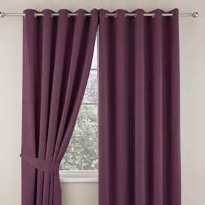 Light Purple Plain Cotton Curtain