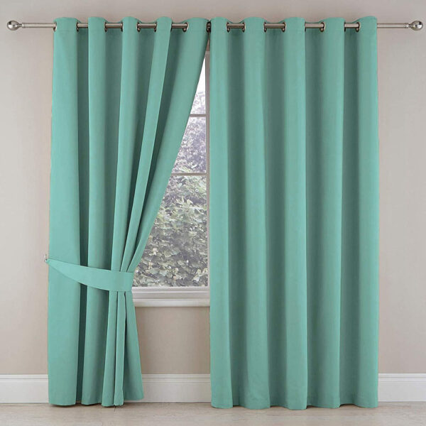 Cosmic Blue Plain Cotton Curtain