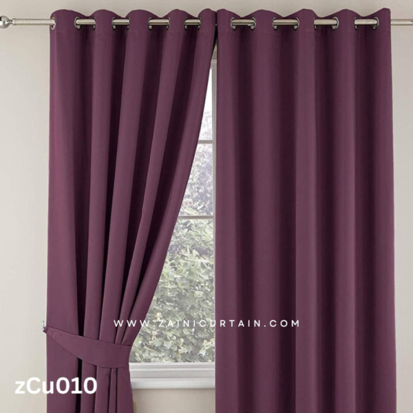 Light Purple Plain Cotton Curtain