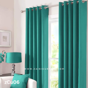 Sea Green Plain Cotton Curtain