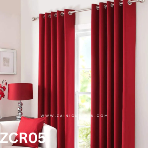 Red Plain Cotton Curtain