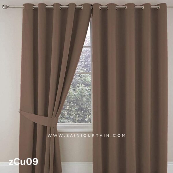 Light Brown Plain Cotton Curtain