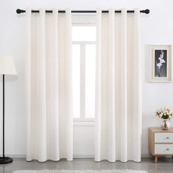 Cream Plain Cotton Curtain