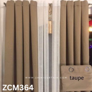 Taupe Color With Stylish Tussle Plain Curtains