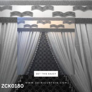 White with Grey Background Theme Curtain Blind