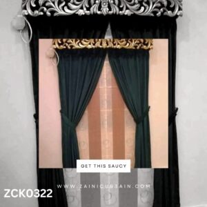 Plain Dark Green Silk Curtain Blind