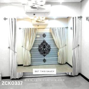 Simple White with Laser Work Background Bunch Curtain Blind