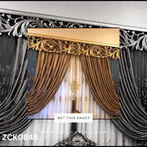 White & Brownish Curtain Blind