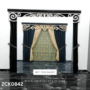 Black & Skin with Pattern Background Curtain Blind