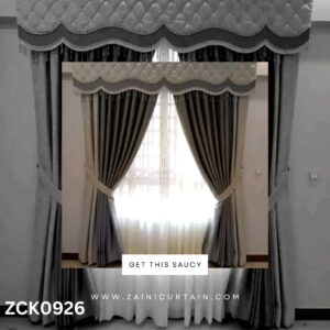 Dark Greyish with Off White Plain Curtain Blind