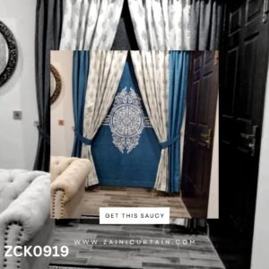 Blue & White Pattern Style Curtain Blind