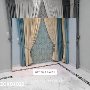 Beautiful Bunch Style Drawing Room Curtain Blind Set