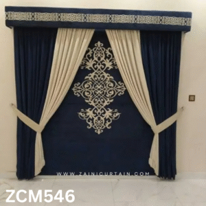 Black & Off White Living Room Curtain